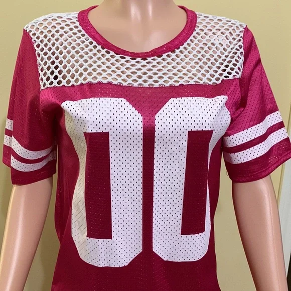 Bundle 2 for $15 DEALS👚Women's Oversized Mesh Football V-Neck Jersey. New. - Picture 3 of 5